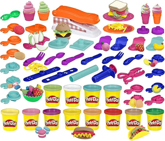 Play-Doh Kitchen Creations Fun Factory Playset, Arts and Crafts Toy for Kids 3 Years and Up with 12 Cans and 42 Tools (Amazon Exclusive)