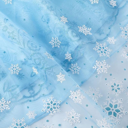 Elsa Costume for Girls 3-10 - Elsa Dress with Accessories - Princess Dress Up Clothes for Various Holiday Parties