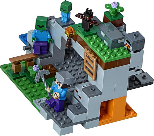 LEGO Minecraft The Zombie Cave 21141 Building Kit with Popular Minecraft Characters Steve and Zombie Figure, separate TNT Toy, Coal and more for Creative Play for 84 months to 168 months (241 Pieces)
