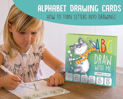 Drawing with Alphabet Learning Letters Tracing ABC Handwriting Toys Set Educational Game Birthday Gift for Preschool Activities Girl Boy 3-6 Years Old Kids