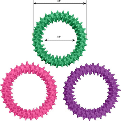 Pick A Toy Sensory Ring and Fidget Toy 3 Pack Pink Purple Green Soft, Flexible Rubber Spikes Suitable Bracelets for Children, Youth, and Adults