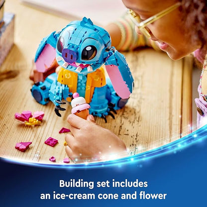 LEGO Disney Stitch Toy Building Kit, Disney Toy for 9 Year Old Kids, Buildable Figure with Ice Cream Cone, Fun Gift for Girls, Boys and Lovers of The Hit Movie Lilo and Stitch, 43249