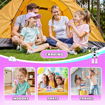 Kids Walkie Talkies Toys for Girls: Toys Walkie Talkies for Kids 2 Pack Easter Birthday Gifts Basket Stuffers for 3 4 5-7 Year Old Girls Grandkids Toy Age 4-5 6-8 Years Old Camping Purple