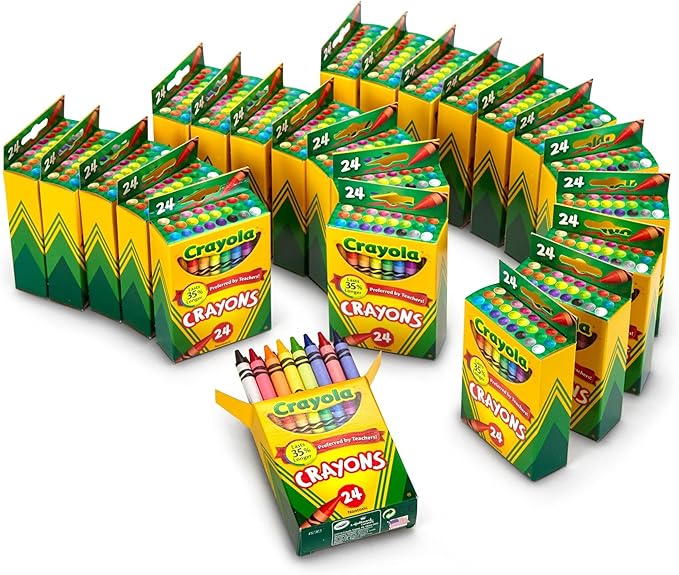 Crayola Crayons Bulk (24 Packs), Back to School Supplies for Preschool & Kindergarten, Bulk Crayons for Kids, Classroom Supplies