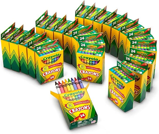 Crayola Crayons Bulk (24 Packs), Back to School Supplies for Preschool & Kindergarten, Bulk Crayons for Kids, Classroom Supplies