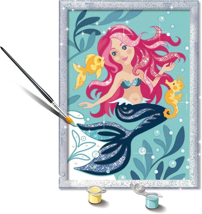 Ravensburger Enchanting Mermaid Paint by Numbers Kit for Kids - 23568 - Painting Arts and Crafts for Ages 9 and Up