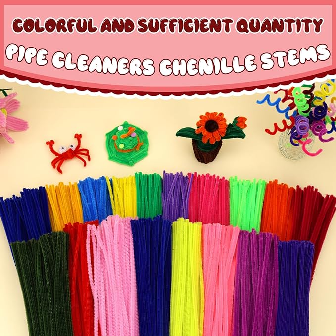Pipe Cleaners, 100PCS Christmas Pipe Cleaners Craft Supplies, Wine Red Pipe Cleaners Bulk Fuzzy Sticks for DIY Art and Craft Projects Home Decoration