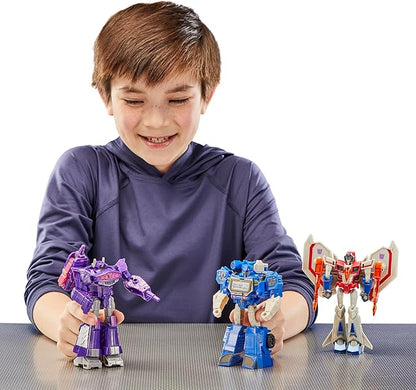 Transformers Decepticon Commander 3-Pack of 5-Inch Robot Action Figures for Boys and Girls, Starscream, Shockwave & Soundwave, Interactive Toys for Kids Ages 6 and Up (Amazon Exclusive)