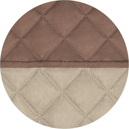 PureFit Reversible Quilted Sofa Cover, Water Resistant Slipcover Furniture Protector, Washable Couch Cover with Non Slip Foam and Elastic Straps for Kids, Pets (X Large, Brown/Beige)