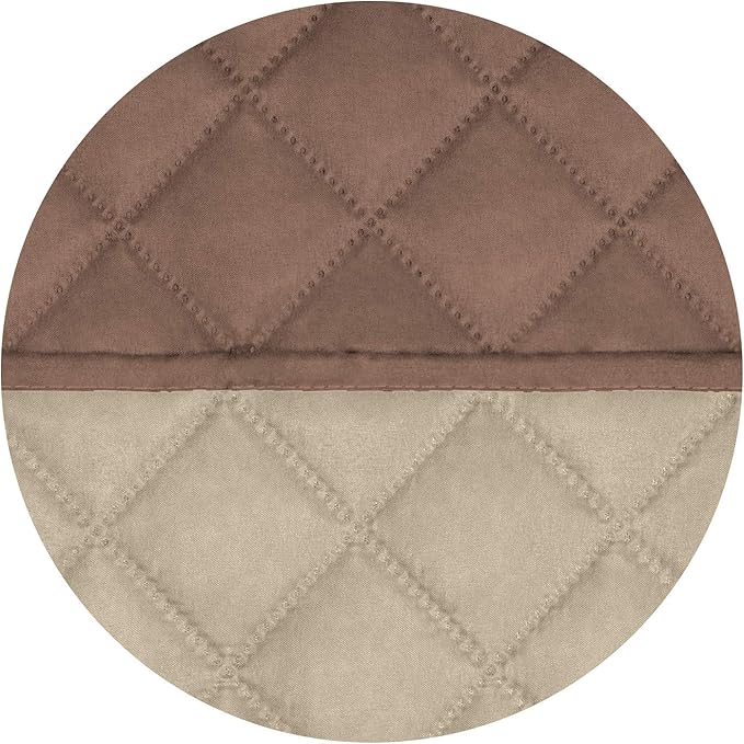 PureFit Reversible Quilted Sofa Cover, Water Resistant Slipcover Furniture Protector, Washable Couch Cover with Non Slip Foam and Elastic Straps for Kids, Dogs, Pets (Large, Brown/Beige)