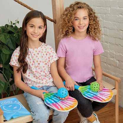 3C4G: Tie Dye 2 Person Pickleball Set - Play Pickleball Anywhere Your Heart Desires, Drawstring Dag Included, Make It Real, Three Cheers For Girls, Tween & Girls, Kids Ages 8+