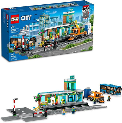 LEGO City Train Station Building Toy Set - Pretend Play Set for Kids, Boys & Girls, Ages 7+ - with Bus, Rail Truck, & Tracks - Compatible with Other City Sets - Gift Ideas for Birthdays - 60335