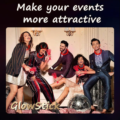 75 Glow Sticks Bracelets and Necklaces, 8'' Glowsticks Bulk Pack Bright Glow in the Dark Party Supplies for Kids (Red)