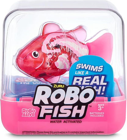 Robo Alive Robo Fish Series 2 (Hot Pink + Pink 2 Pack) by ZURU Robotic Swimming Fish Water Activated, Changes Color, Comes with Batteries, Amazon Exclusive,Multi,7165H