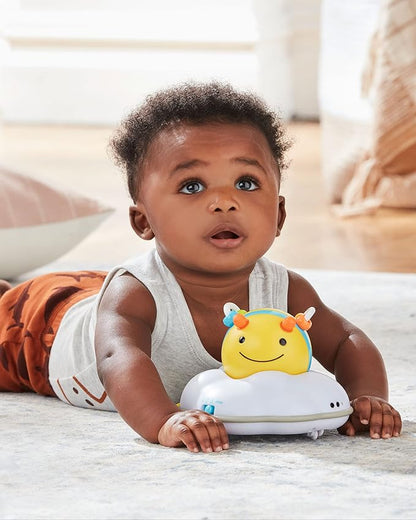 Skip Hop Baby Follow-Me Bee Tummy Time Crawl Toy 3-Stage Infant Sensory Development with Lights Sounds and Music Explore & More Age 5m+