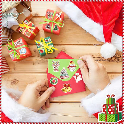 JULBEAR Christmas Foam Sticker, 300Pcs Winter Bulk Colorful Printing Self-Adhesive Campus Themed Foam Stickers for Kids Christmas Party Favors DIY Crafts Holiday Classroom Decorations