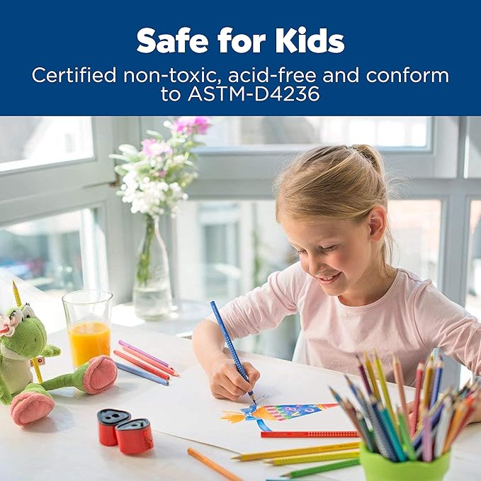 Faber-Castell Grip Watercolor EcoPencils: 24 Watercolor Pencils with Brush, Color Pencil Set, Watercolor Paint Set for Kids Ages 5-8+, Kids Art Supplies & Colored Pencils for Kids