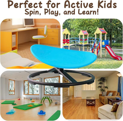 Kids Sensory Chair for Autism Kids Swivel Chair, Sensory Spin Chair Seat Improve Physical Coordination Wobble Chair for Kids Sit and Spin Relief of Motion Sickness