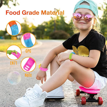 Kids Party Favors Pop Fidget Toys Bulk Its 24 Packs Fidget Bracelet It Birthday Party Favors for Goodie Bags Stuffers for Kids Classroom Prizes Poppers End of Year Student Gifts Girls Boys Trinkets