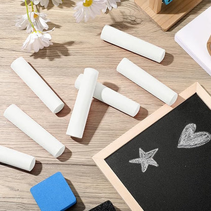 Fulmoon 40 Pcs Jumbo Sidewalk Chalk for Kids Outdoor Art Non Toxic Large Washable Street Chalk for Adults Drawing Painting Graffiti Classroom(White,Round Style)