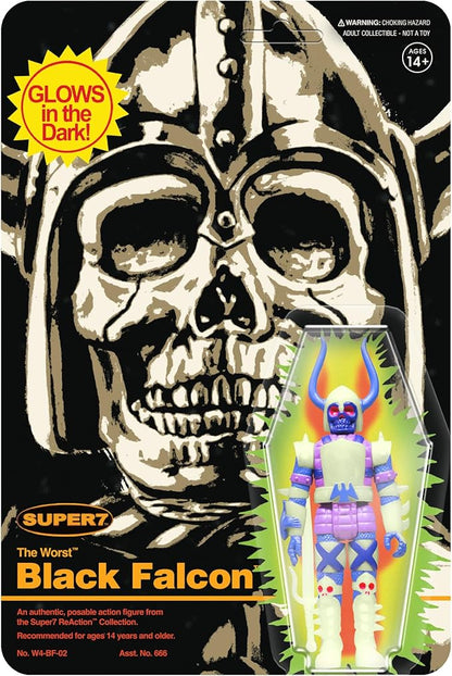 Super7 The Worst Black Falcon (Monster Glow) - 3.75" The Worst Action Figure Collectibles and Retro Toys