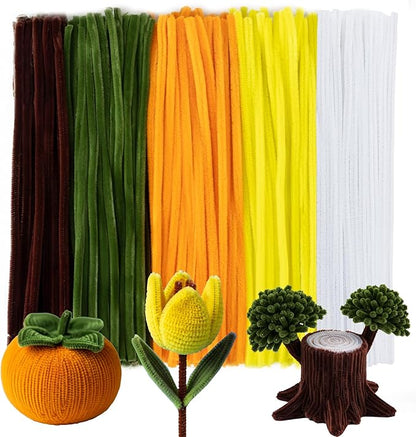 Caydo 200 Pieces Yellow Pipe Cleaners Craft Chenille Stems for DIY Art Creative Crafts Party Easter Decorations (12 Inch x 6 mm)