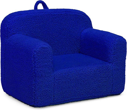 Delta Children Sherpa Cozee Chair - Foam Kids Chair for Ages 18 Months and Up, Royal Blue