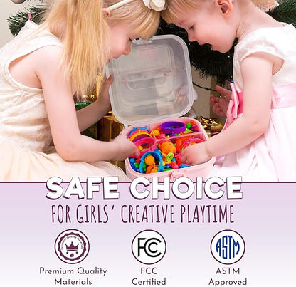 Orian Pop Beads Jewelry Making Kit for Girls, 550+ Piece Set for Girls Ages 3 and Up,Colorful Snap Beads,Bracelet,Necklaces and Rings Unicorn Gift Bag