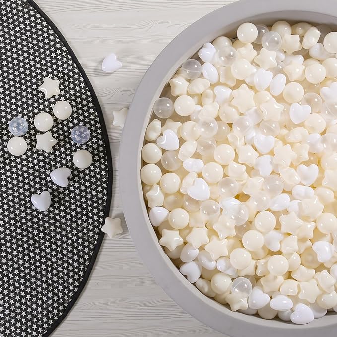 GOGOSO Ball Pit Balls,Plastics Balls for Ball Pit, Stars Hearts Shape for PastelBall for Toddlers Kids