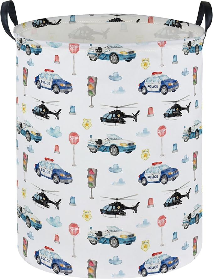 Police car Laundry Hamper,City Car Baby Laundry Hamper Kid Storage Basket,Collapsible Fabric Storage Container,Kids Laundry Basket,Gift Baskets,Toy,Home Organizer(Police car)