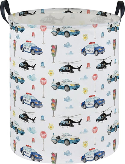 Police car Laundry Hamper,City Car Baby Laundry Hamper Kid Storage Basket,Collapsible Fabric Storage Container,Kids Laundry Basket,Gift Baskets,Toy,Home Organizer(Police car)