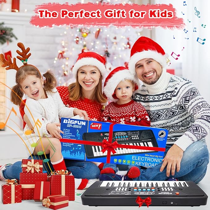 Kids Piano Keyboard, 37 Key Portable Electronic Piano for Kids Ages 3-6, Keyboard with Microphone Musical Toy Birthday Educational Xmas Gift Toys for 3 4 5 6 Year Old Boys Girls