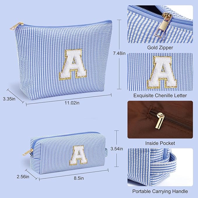 YOOLIFE Makeup Bag Cosmetic Bag, Travel Makeup Bag Portable Pouch Open Flat Make Up Organizer Bag for Toiletries Brushes Small Makeup Bag Gifts for Wife Sister Friend Teacher Girlfriend Mothers Day O