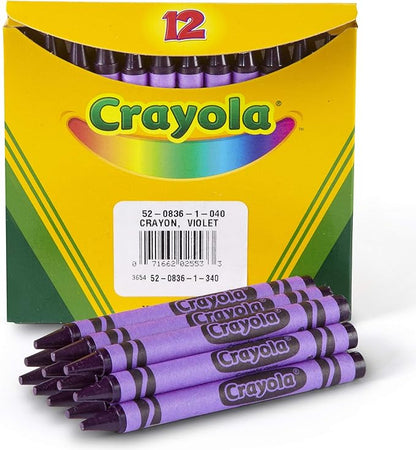 Crayola Crayons, Violet Purple, Single Color Crayon Refill, 12 Count Bulk Crayons, School Supplies