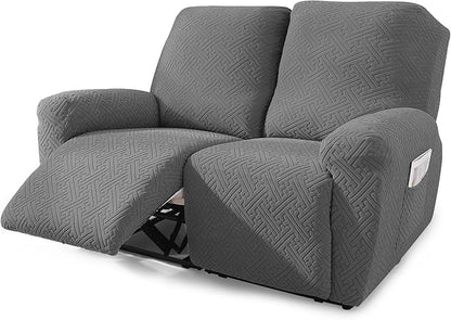 NORTHERN BROTHERS Recliner Chair Covers, Loveseat Chair Covers, Covers for Reclining Chairs, Recliner Couch Cover 2 Seat, Light Gray