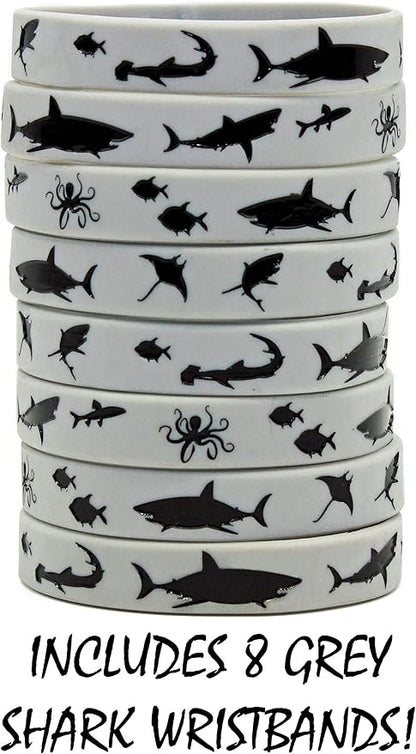 Gypsy Jade's Shark Party Favors - Wristbands for Shark Themed Parties - Pack of 24!