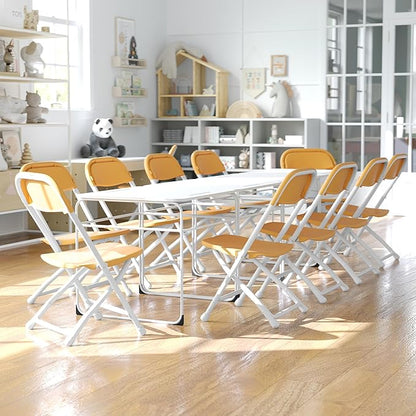 Flash Furniture 2 Pk. Kids Yellow Plastic Folding Chair