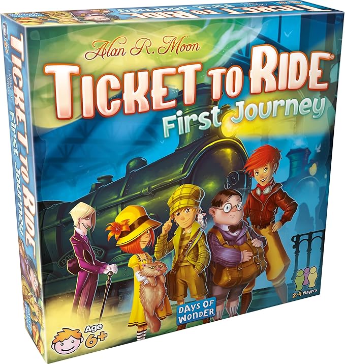 Ticket to Ride First Journey - Kids Train Board Game for Families, Strategy for Children, Board Games for Kids, Family Fun for Children & Families, 2-4 Players Ages 6+, 15-30 Min