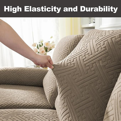 NORTHERN BROTHERS Recliner Chair Covers, Loveseat Chair Covers, Covers for Reclining Chairs, Recliner Couch Cover 2 Seat, Khaki