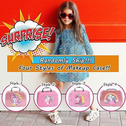 Kids Washable Makeup Girl Toys - Kids Makeup Kit for Girl, Real Make Up Set, Little Girls Makeup Kit for Toddler Kid Children Princess, Christmas Birthday Gift Toys for Girl 4 5 6 7 8 9 10 Year Old