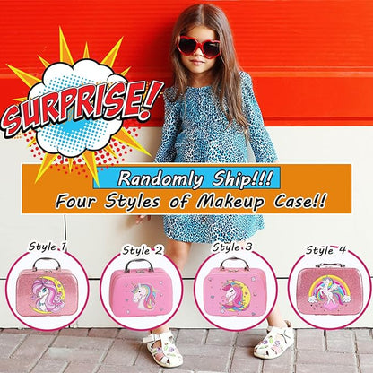 Kids Washable Makeup Girl Toys - Kids Makeup Kit for Girl, Real Make Up Set, Little Girls Makeup Kit for Toddler Kid Children Princess, Christmas Birthday Gift Toys for Girl 4 5 6 7 8 9 10 Year Old