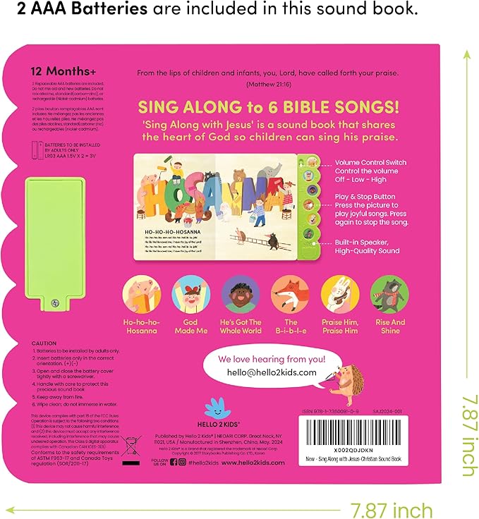 Sing Along with Jesus Sound Book: My Child's First Book of Praise