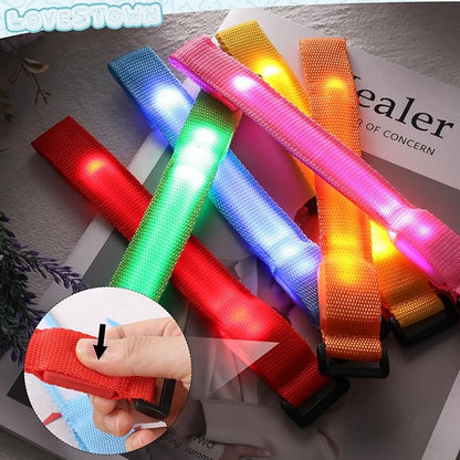 LovesTown 6PCS Glow in the Dark Wristbands, Multicolor Light Up Bracelets LED Wristbands for Kids Night Events Party Supplies