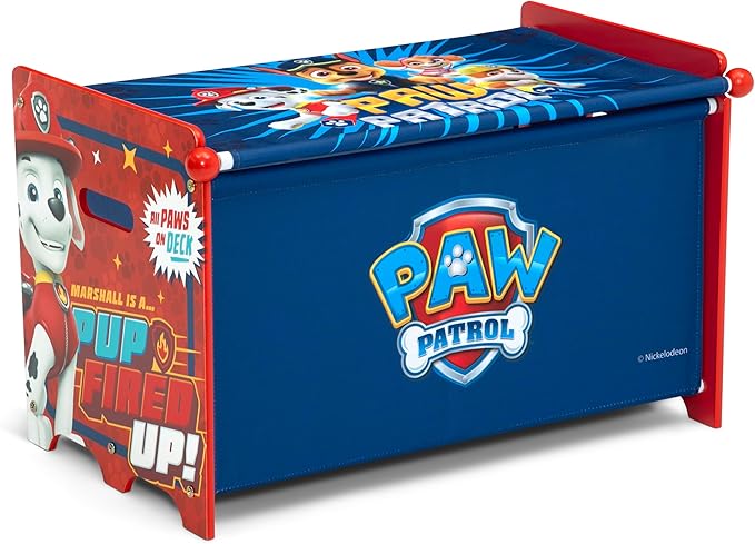 Delta Children - PAW Patrol 4-Piece Toddler Room-in-a-Box Set – Includes Sleep and Play Toddler Bed, Table, 1 Chair and Toy Box, Blue