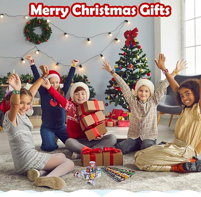 Christmas Slap Bracelets for Kids - 36 PCS Bulk Xmas Snap Bracelets Christmas Stocking Stuffers Goodie Bag Stuffers Santa Christmas Party Favors Supplies Decorations Classrooom Prizes for Girls Boys