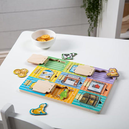 Melissa & Doug Hide and Seek Wooden Activity Board With Wooden Magnets
