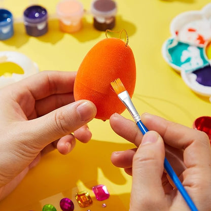 Klever Kits 24Pcs Easter Eggs Painting Kit Easter Egg Coloring Craft DIY Doodle for Kids with Stickers and Stencils for Theme Party, Creativity Activities, Decoration