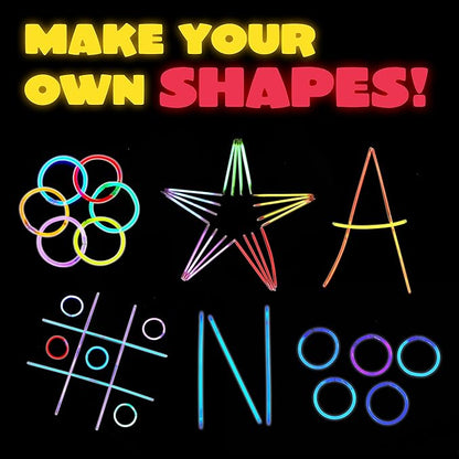 JOYIN 300 Pcs 8" Glowsticks, Bracelets Necklaces, Glow in the Dark Party Favors, Easter, Christmas, Halloween Supplies Pack, Football Party Supplies