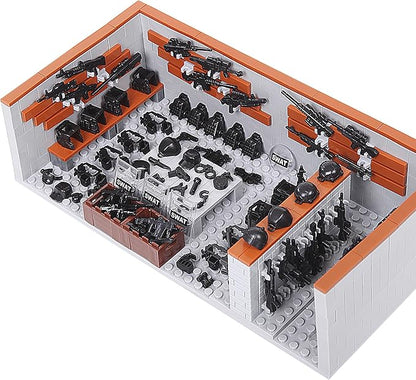 Military Base Army Base Building Blocks Sets WW2 Battle Brick Armory Swat Team Weapons Pack Toys Compatible with Major Brands Bricks(568 Pcs)
