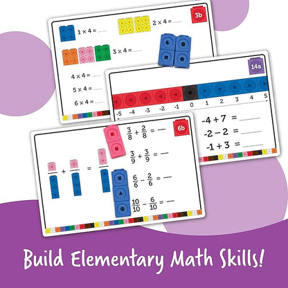 Learning Resources MathLink Cubes Elementary Math Activity Set - 115 Pieces, Ages 7+ Math Manipulative Cubes, Math Games for Kids, Math Counters
